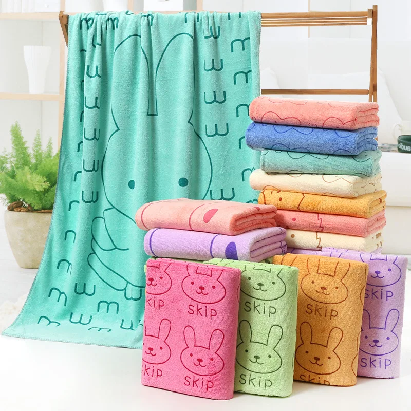 Cartoon print Baby Towel Cute superfine fiber Kid Bath Towels   Children Kitchen Bathroom Wipe Wash Cloth gift 50*100 CM