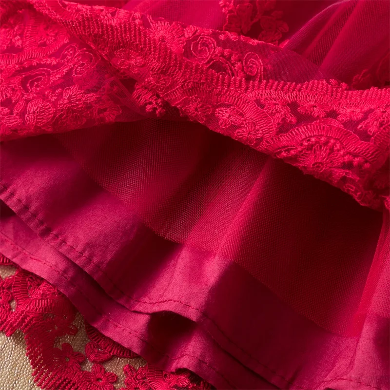 

Lace Bow Dress 3-8Years Girls Birthday Gown Christmas Clothes Elegant Children New Year Costume Kids Princess Dress For Girls