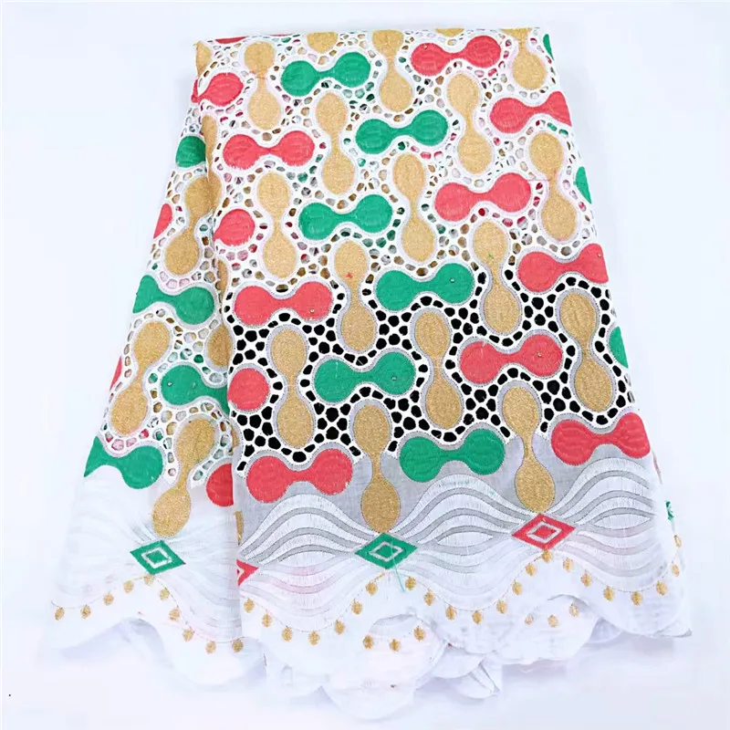 

African Lace Fabric 2020 High Quality Nigerian Lace cotton fabric Swiss Voile Lace In Switzerland 5yards/lot