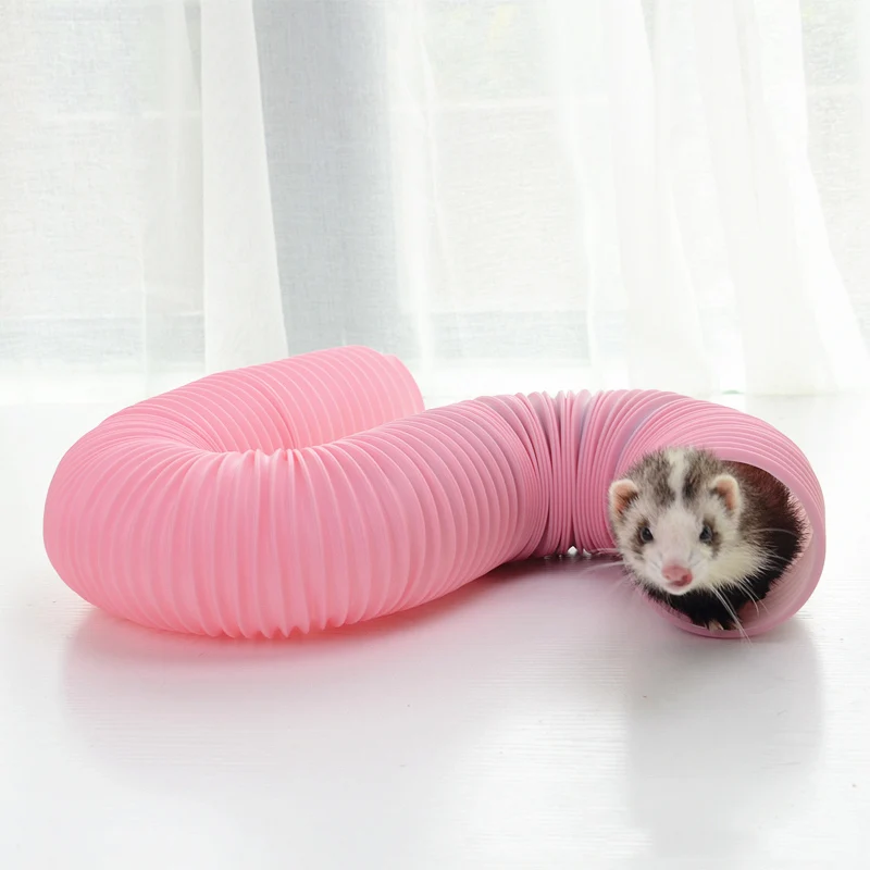 Телескопический канал для хомяка кролик морская свинка туннель игрушки розовая