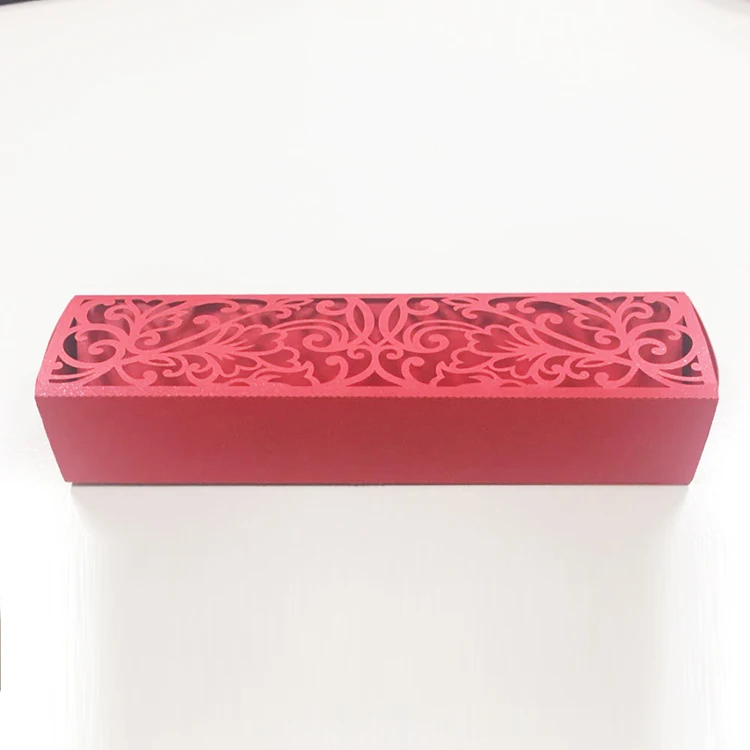 red pearl Изысканная лазерная резка блестящая бумага приглашение на празднование свадьбы коробка - Цвет: red pearl