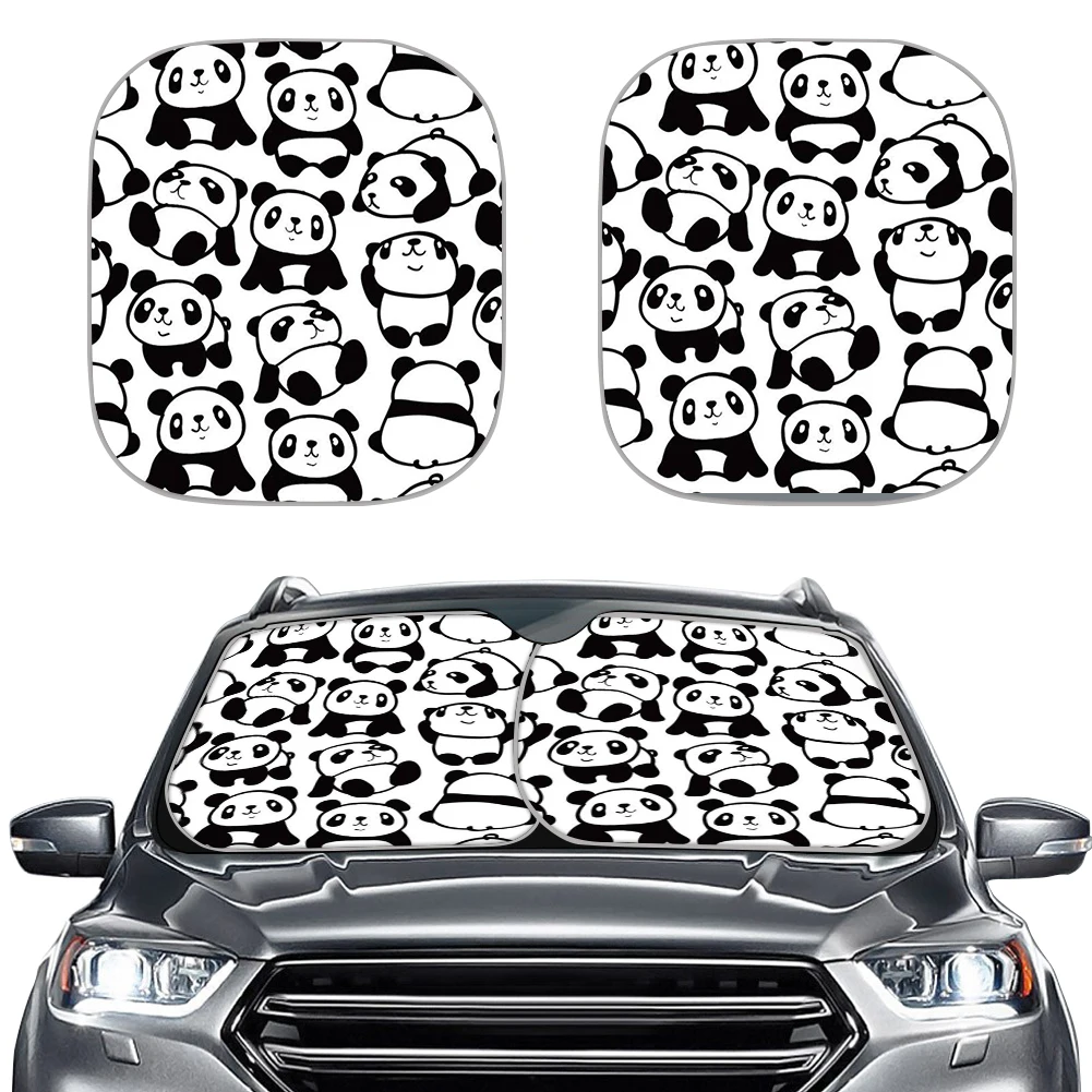 

PinUp Angel Cartoon Panda Animal Printed Car Sunshade Windshield Cover Uv Protect Car Accessories Car Window Sun Shades Hot