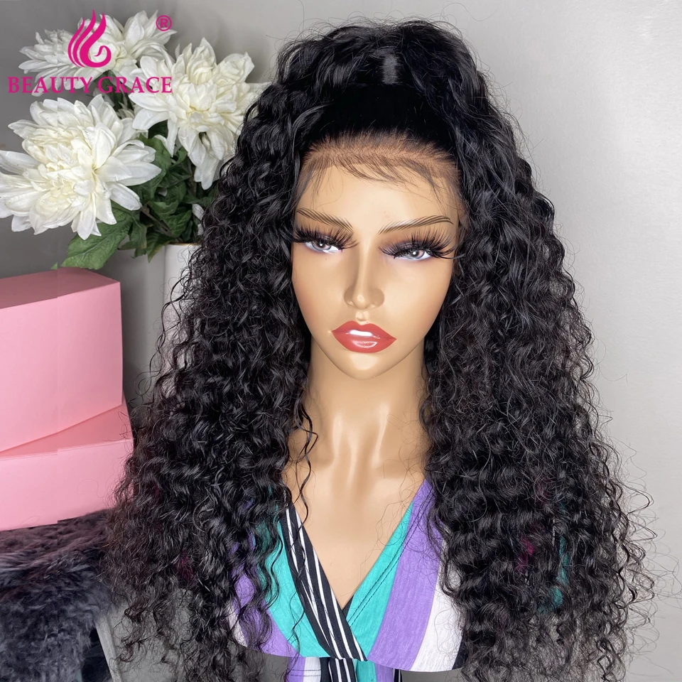 Afro Kinky Curly Lace Front Wig Closure Wig 30 Inch Deep Curly Lace Front Human Hair Wigs For Women T Part Lace Wig Human Hair