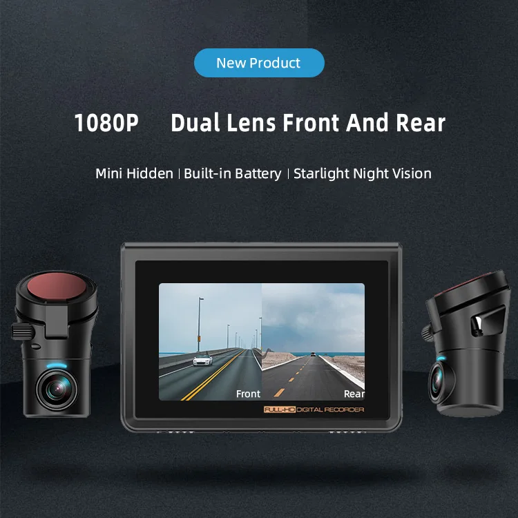 

New arrival HD 1080p+1080p front and rear wifi gps dual lens dash camera for motorcycle car black box