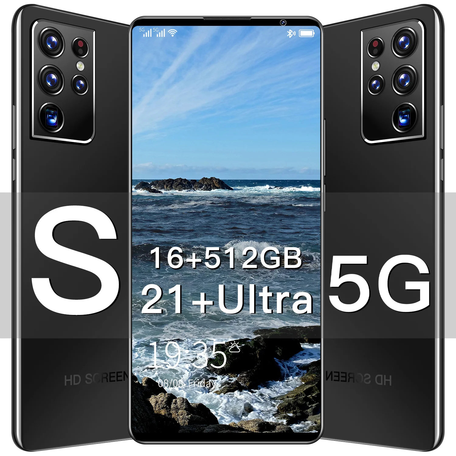 

S21U Smartphone Android Cell Phone 5G 18+512GB MT6889 Deca Core 24+48MP Unlocked Cell Phones Global Version Featured Phone