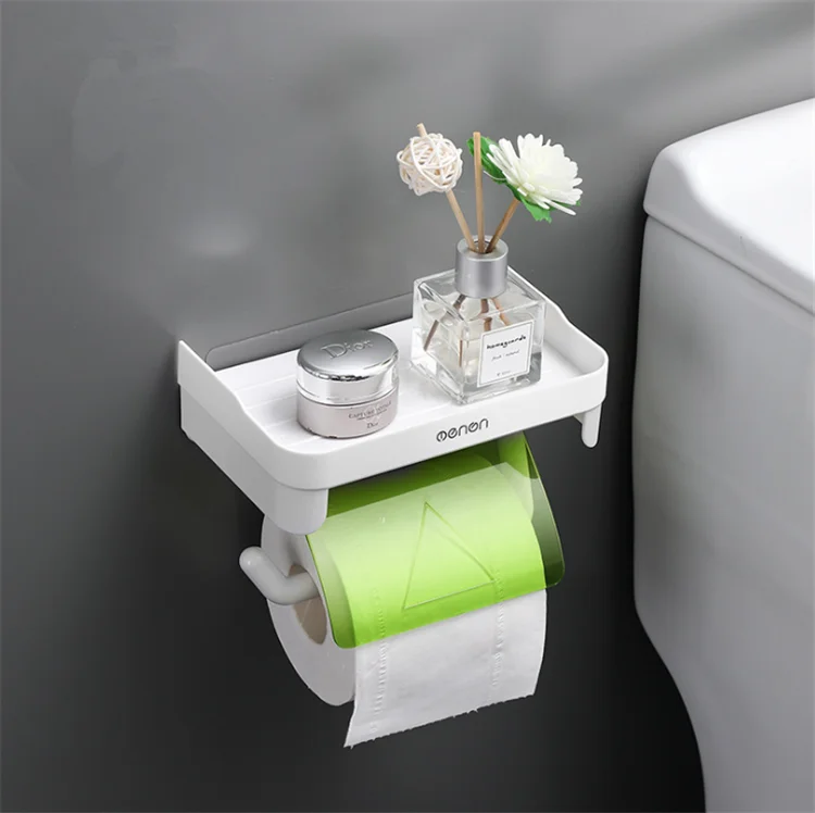 

Bathroom Shelf Toilet Paper Holder Rack for Bathroom Multi-function Shelves Wall Mount Roll Paper Storage Rack