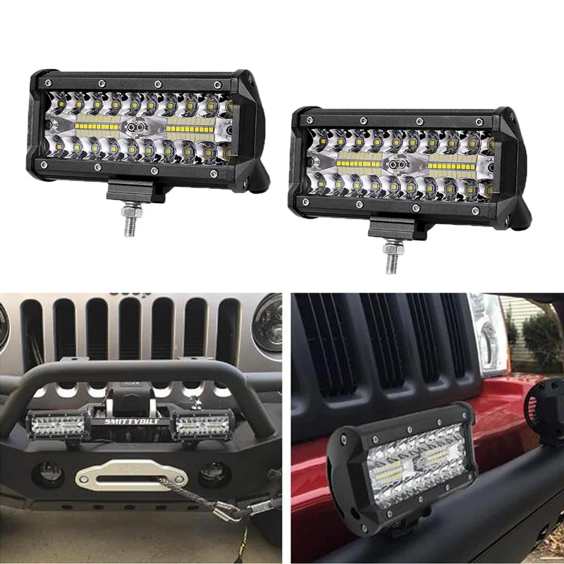AUTUNEER 120W 6000K Автомобильный светодиодный рабочий свет 10 30V Светодиодные стручки бар