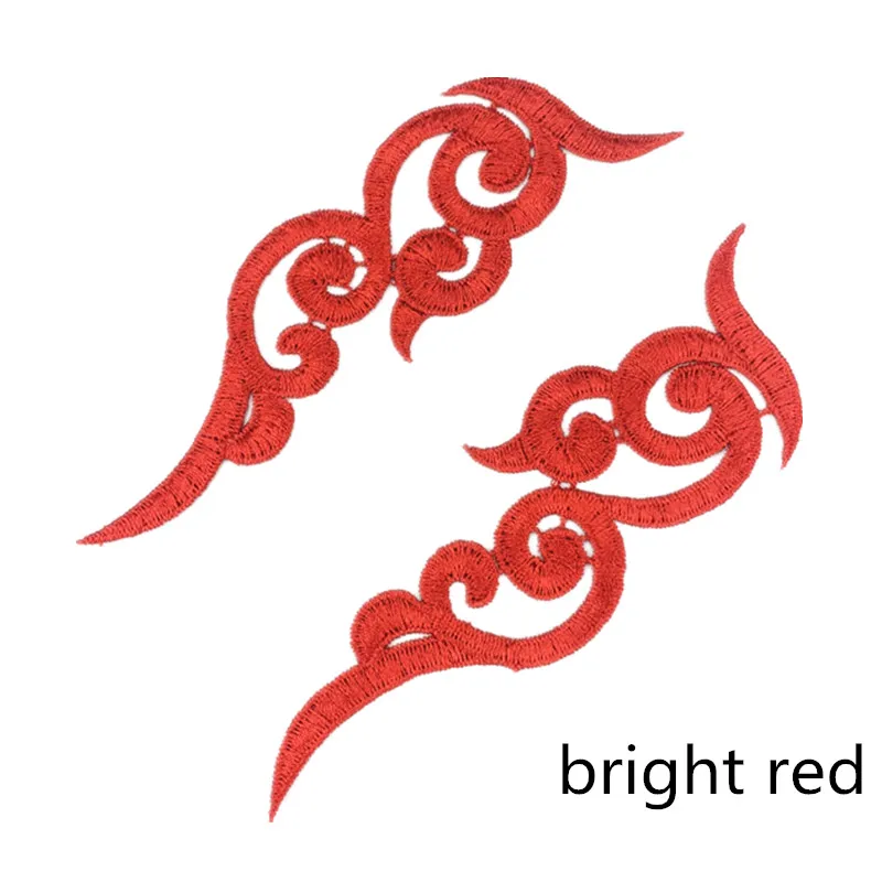 bright red Zsbszc 20 зеркальные пары LP-1882 полиэстер Ткань Цветы нашивки красочные облака craf белый черный кружево Аппликация аксессуары DA003 - Цвет: bright red