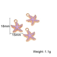 purple starfish charm pendants gold jewelry making finding diy bracelet necklace earring accessories handmade tools 20pcs