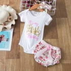 Комплект одежды для маленьких девочек, наряды на день рождения 1 год, пачка для новорожденных 12 месяцев, платье для 1-го крещения, комбинезон, повязка на голову