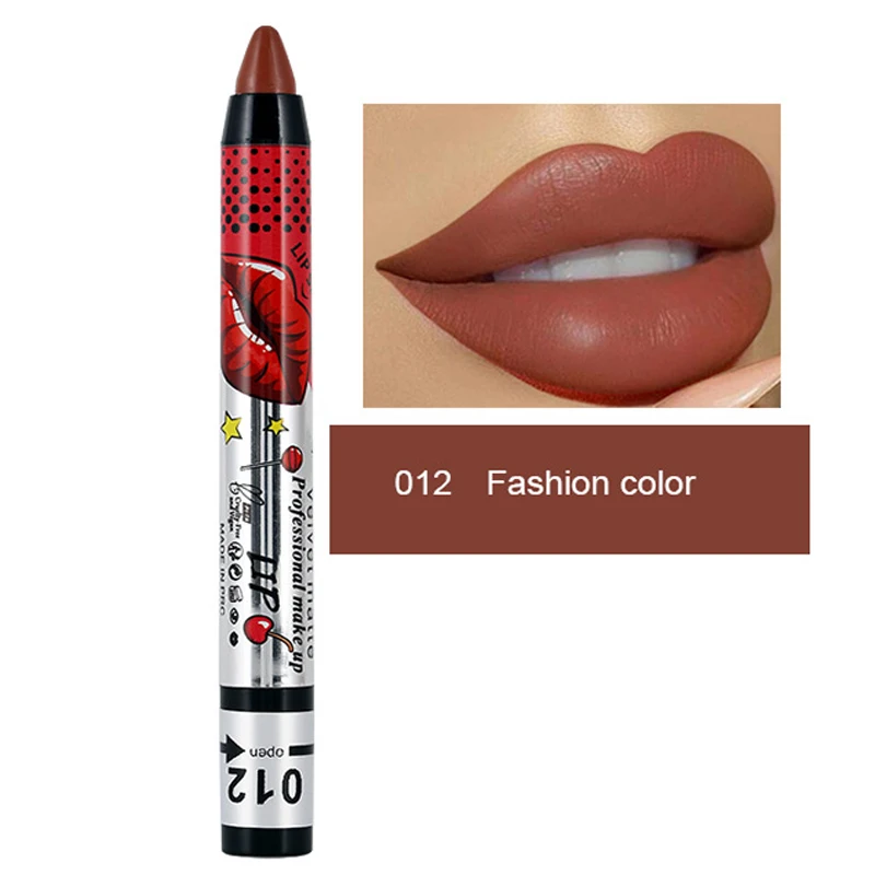 

Matte Nude Brown Lipsticks 12 Colors Waterproof Long Lasting Non-sticky Sexy Velvet Red Lipstick Makeup Cosmetics