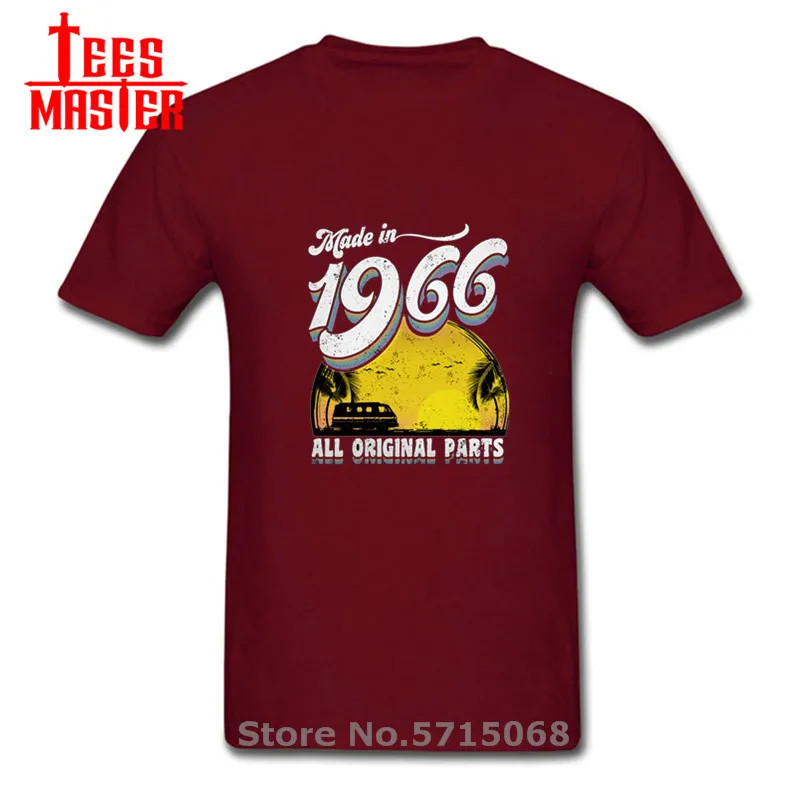 Geek Parody Made in 1966 All Original Parts Men's T shirt 52th Birthday Gift Retro Tee Best father present vintage T-shirts | Мужская