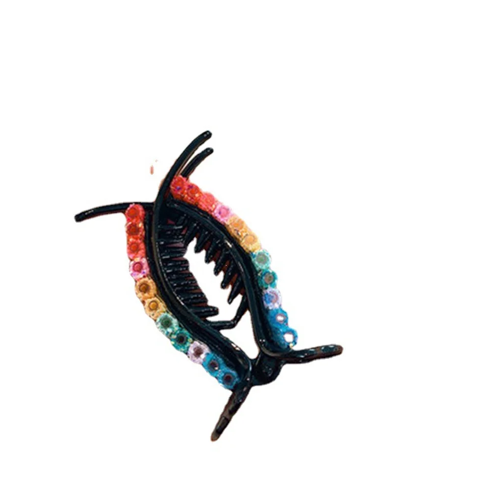 Корейские радужные крабы для волос большие заколки хвоста в пучок карамельных