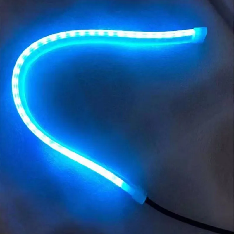 

2pcs 12V Car LED Light Strip DRL Daytime Running Lamp Strips Flexible Auto Headlight Turn Signal Lights For Cadillac Srx Cts Ats