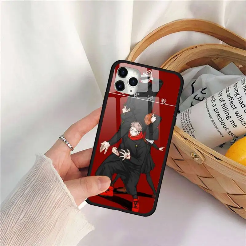 

Japan anime jujutsu kaisen Phone Case Tempered glass For iphone 11 12 PRO MAX X XS XR 5C 6 6S 7 8 plus