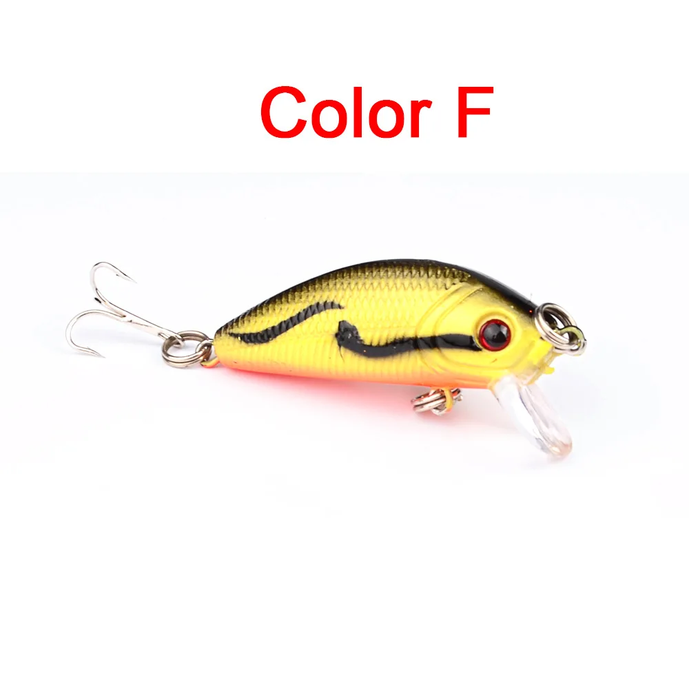 Color F Маленькая приманка для рыбной ловли Minnow, 50 мм, 3,9 г, верхняя жесткая приманка, японская приманка, воблеры для рыбной ловли, искусственная приманка-рыба, мини-приманки - Цвет: Color F