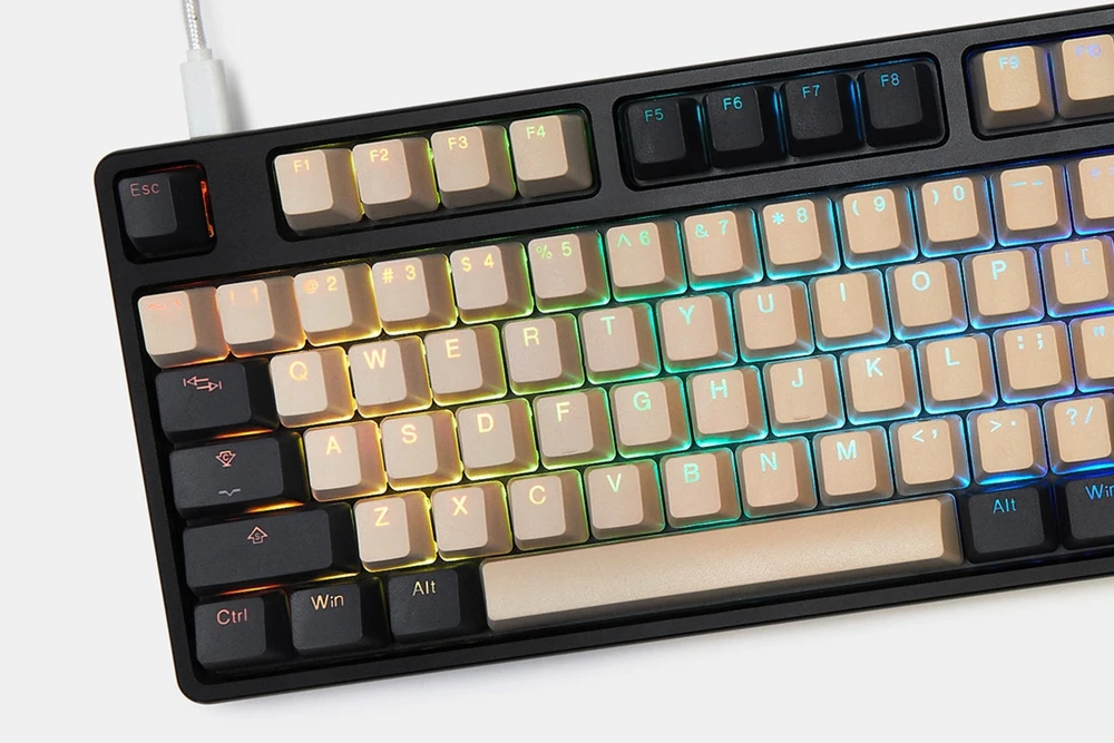 Taihao pbt двойные колпачки для ключей для самостоятельной сборки игровой механической клавиатуры колпачки с подсветкой oem профиль светильник серый темно-синий бежевый
