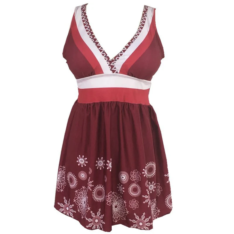 

4 Colors Plus Size Women Swimwear Sexy Polka Tankini Stripes Two Piece Sets Push Up Print Beachwear Swimdress And Shorts