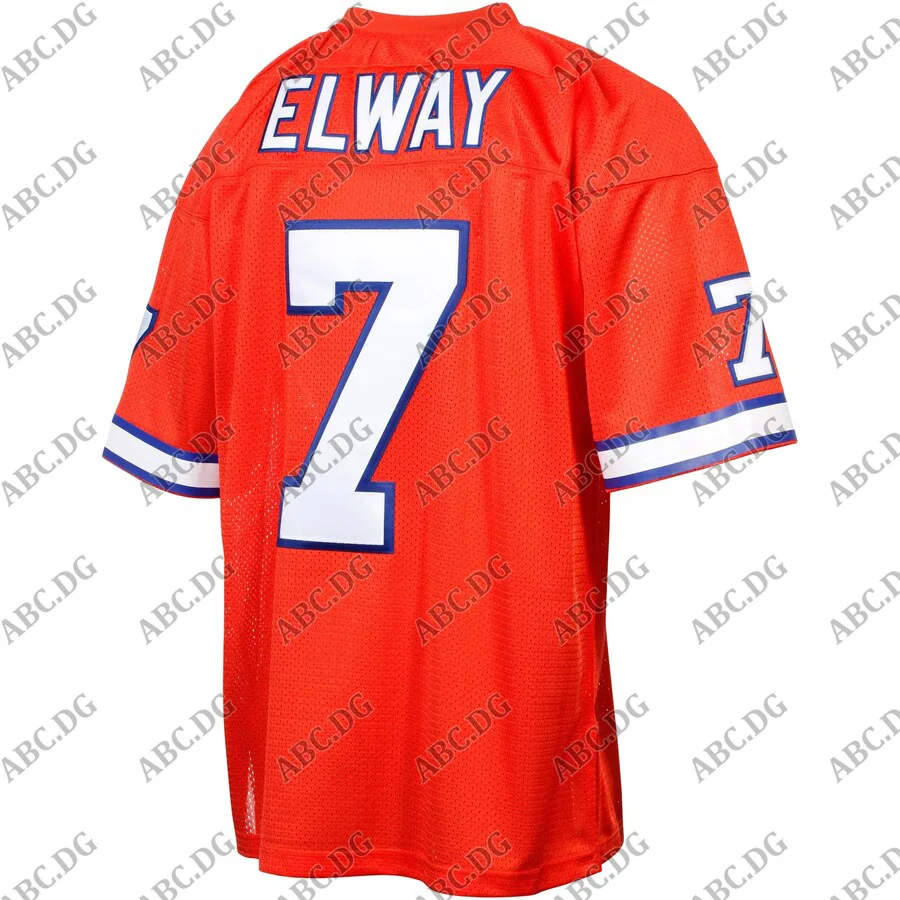 

Men Women Kid Youth Mens Denver John Elway Mitchell & Ness Orange Silver Anniversary Authentic Throwback Jersey 4XL 5XL 6XL