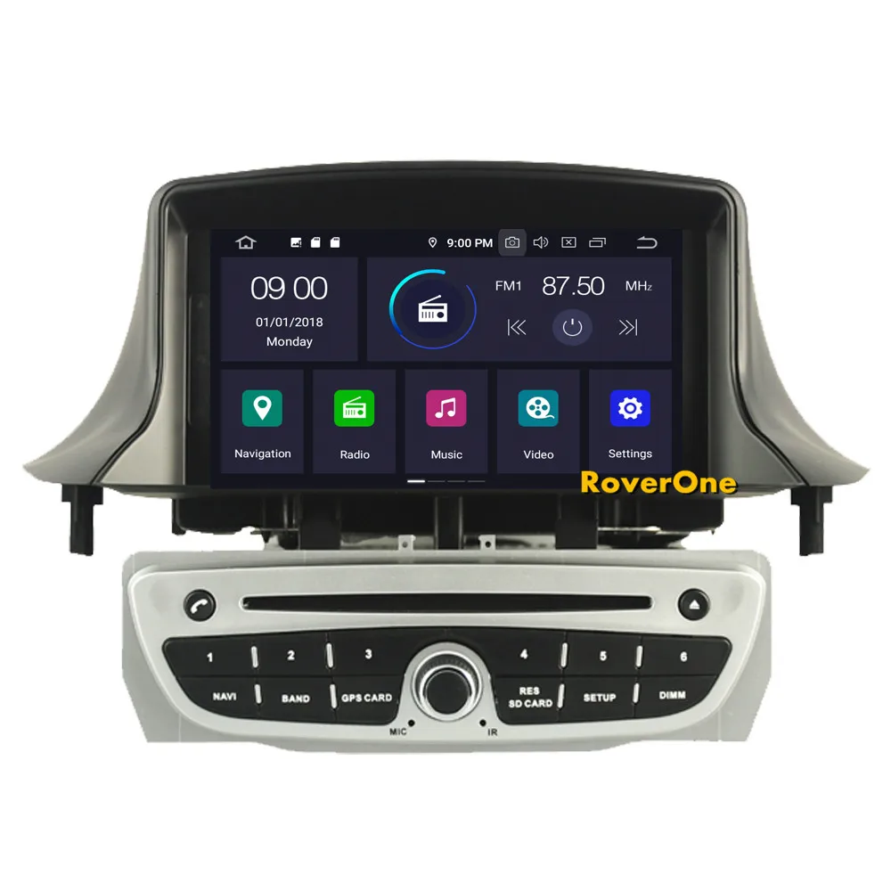 Автомобильный мультимедийный плеер RoverOne для Renault Megane III 3 Fluence Android 9,0 Восьмиядерный Авторадио gps стерео медиа система