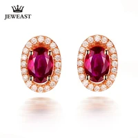 mlnatural ruby 18k pure gold earring real au 750 solid gold earrings diamond trendy fine jewelry hot sell new 2020