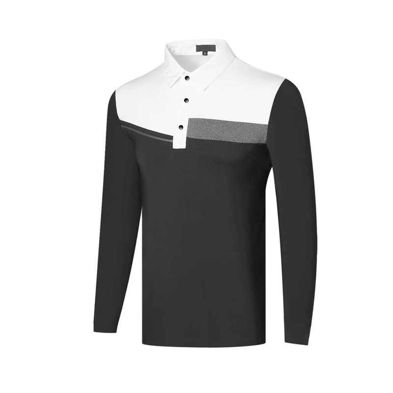 

Golf Wear Men's long sleeve Autumn and winter T-shirt breathable quick drying sports leisure top bead fabric polo shirt