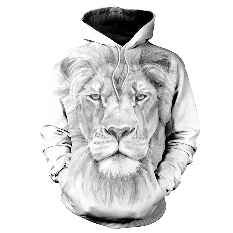 2019 Объёмный рисунок (3D-принт) Лев забавные толстовки с капюшоном для мужчин и