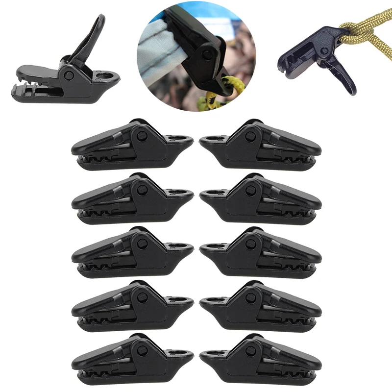 10pcs Tent Hool Awning Clip Clamp Tarp Set Tarpaulin Snap Hiking Camping Survival Tighten Tool Emergency Gear Hot Sale | Спорт и