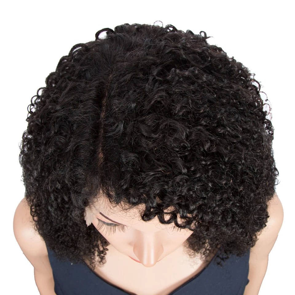 Кудрявые вьющиеся парики на сетке передние человеческие волосы женский