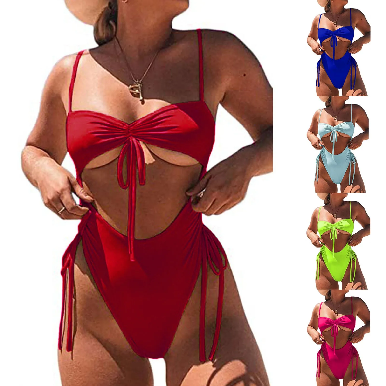 

Sexy Women Push Up Bandage Padded Onepiece Bathing Suit Bikini Set Swimwear Swimsuit Swimming Bikinis Vikinis Para Mujer 2021#G