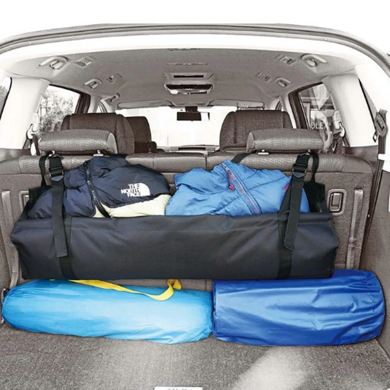 

Черная вместительная подвесная сумка для хранения на заднее сиденье автомобиля, сумка для хранения багажа, сумка для хранения мусора, подве...