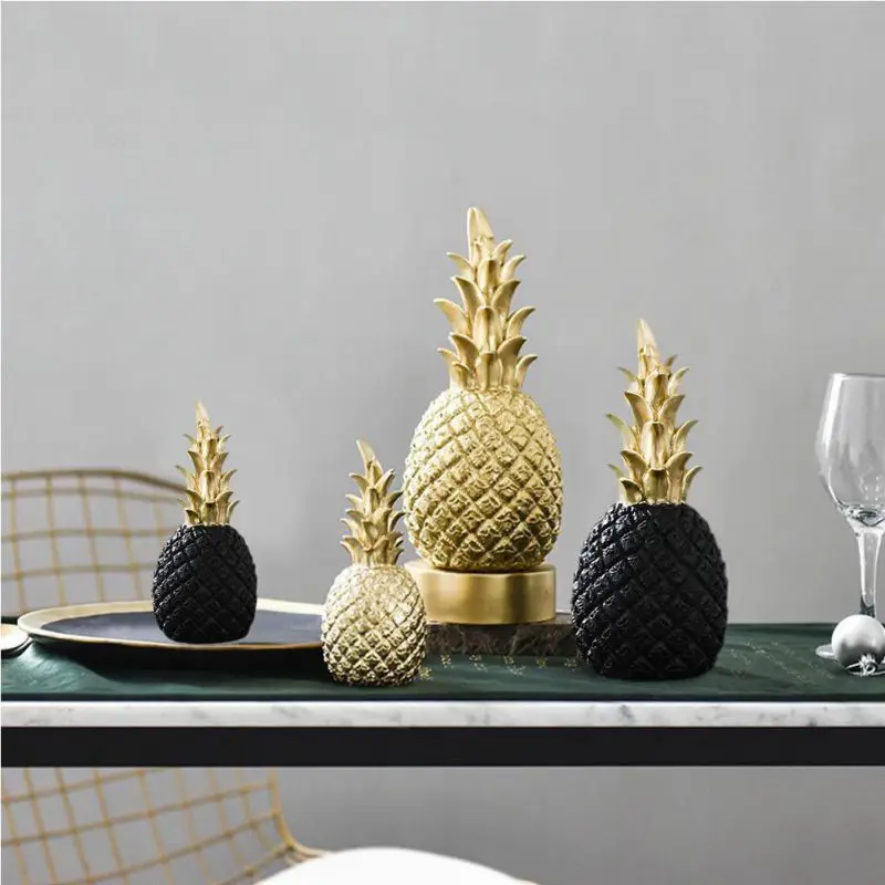 

JW-Nordic Modern Golden Pineapple Creative Decoration Living Room Wine Cabinet Window Desktop Decoration Display Props