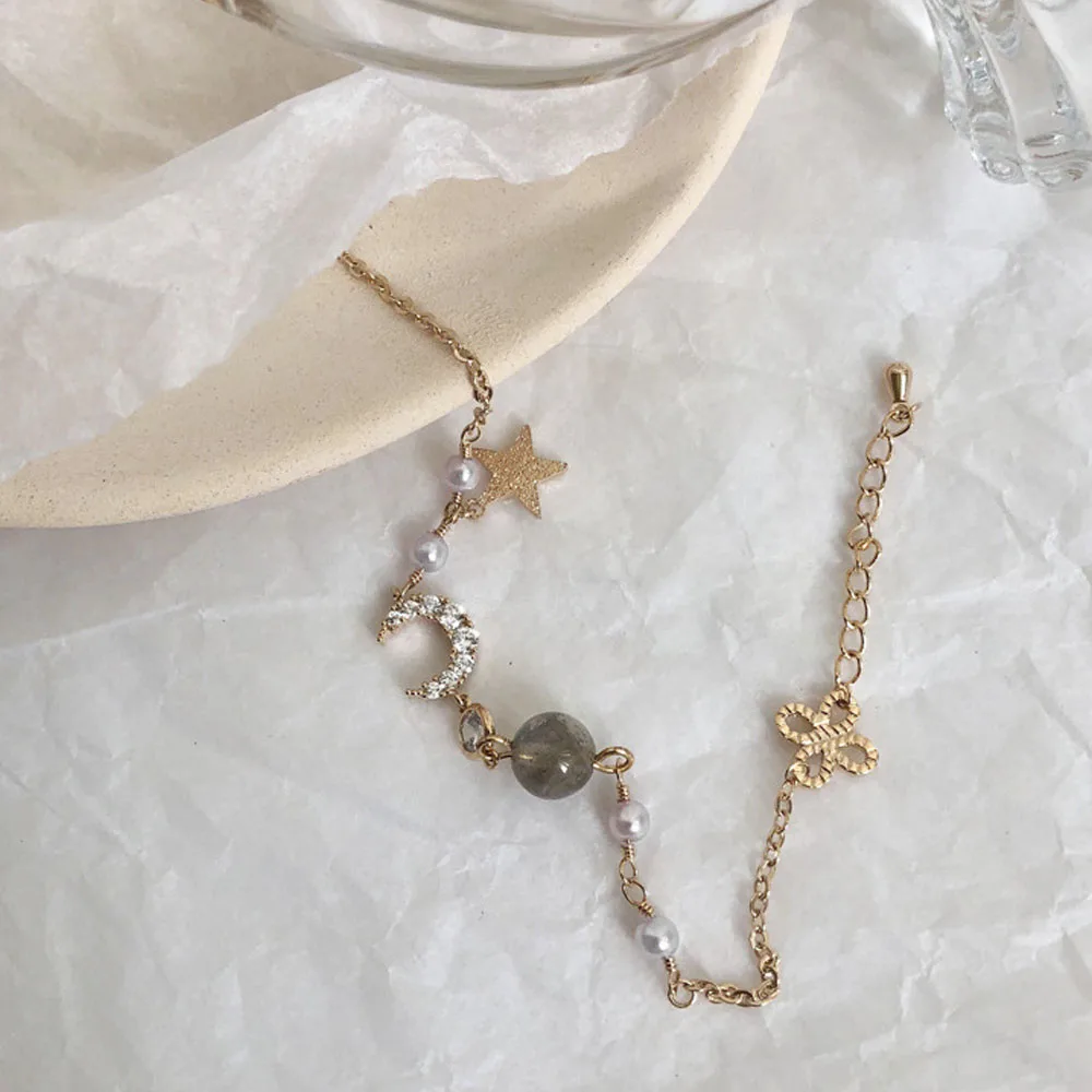 

2021 new classic Star Moon Bracelet Korean female jewelry student's best friend dream colorful Pearl Bracelet Fashion Bracelet