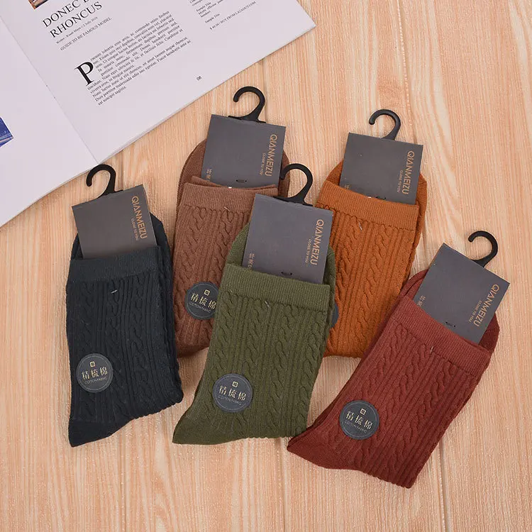 

5 пар скидок, Корейская версия осенне-зимние модели, толстые теплые мужские носки, модные мужские носки без пятки