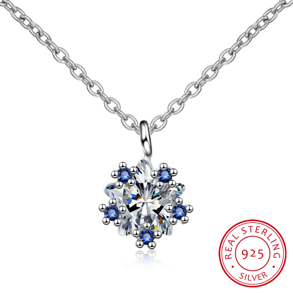 

Прямая поставка 925 пробы Серебряная цепочка ожерелья Снежинка звезда подвески и ожерелья ювелирные изделия воротник Colar de Plata