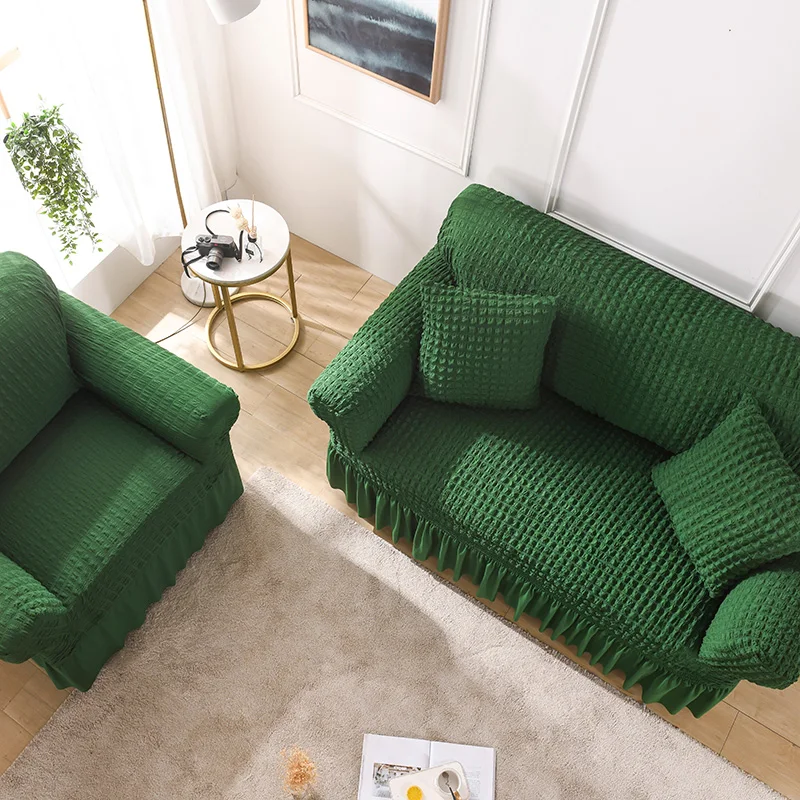 Универсальный чехол для дивана с юбкой эластичное защитное покрытие мебели в