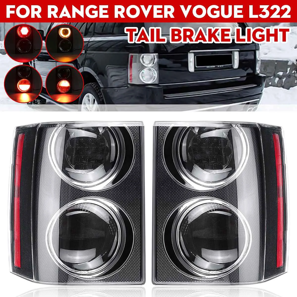 

Пара задних автомобильных фонарей, стоп-сигнал, красный для Range Rover Vogue L322 2002, 2004, 2005, 2006, 2007, 2008, 2009, автомобильные аксессуары