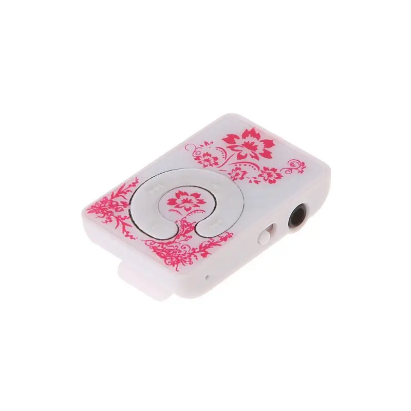 Мини клип цветочный узор музыкальный MP3 плеер 32 Гб TF карта с мини USB кабель +