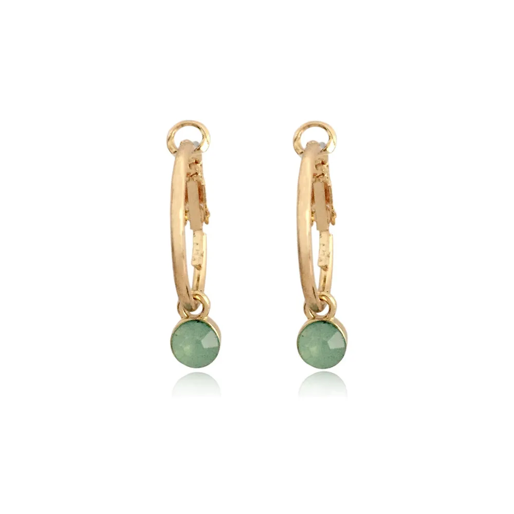 ZE28271-2GREEN Сексуальная серьга аксессуары маленькие золотистые серьги-кольца Модные 5 цветов акриловые каменные серьги - Окраска металла: ZE28271-2GREEN