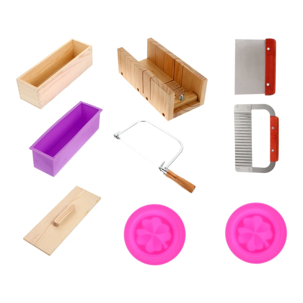 

1 Set of Practical Soap Cutter Mold Soap Cutting Tool Set Straight Wavy Slicer