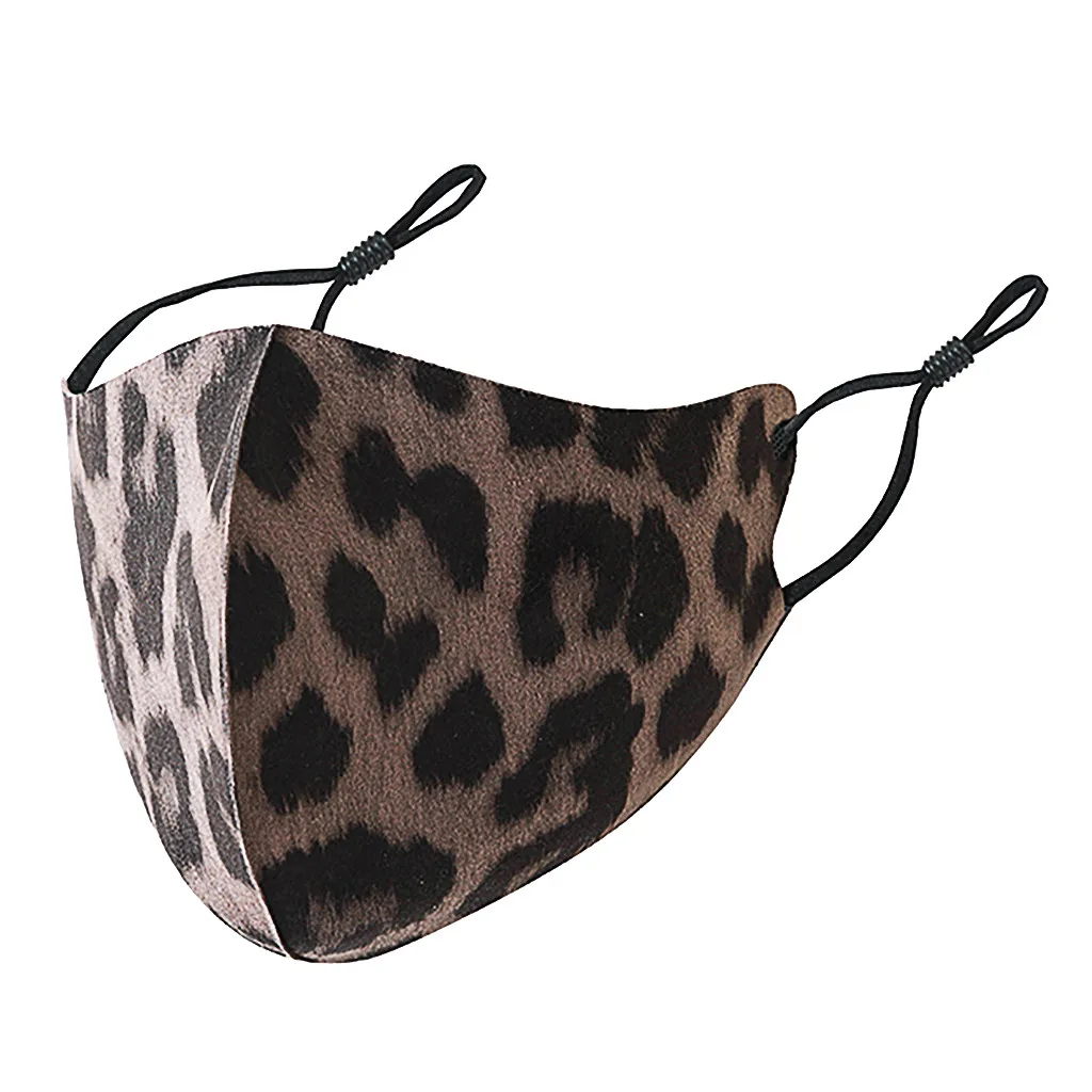 Маска с леопардовым принтом для мужчин и женщин многоразовая Пылезащитная