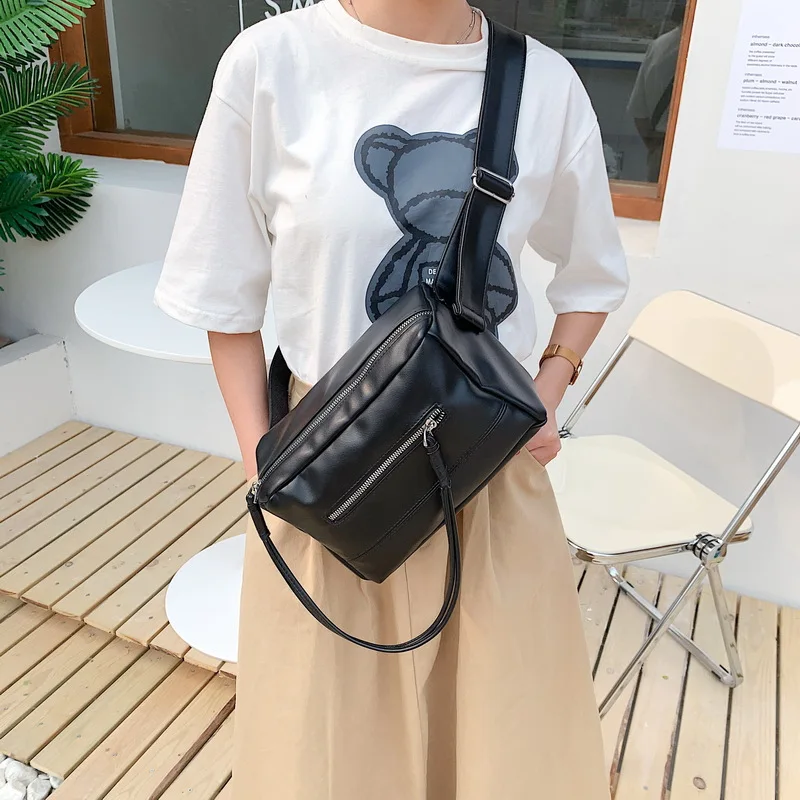 

Bag 2021 new lazy leisure bag shoulder messenger bag PU soft leather large capacity sports bag ins backpack