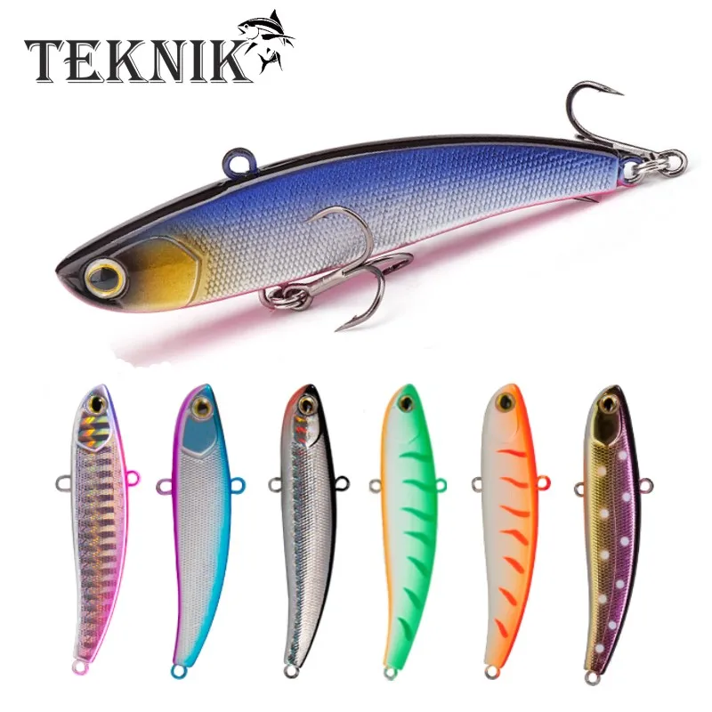 

Teknik VIB ice Fishing Lures 80mm 16g lipless crankbaits Rattlin Bait Sinking Artificial wobbler Bass Pike winter Fishing Tackle