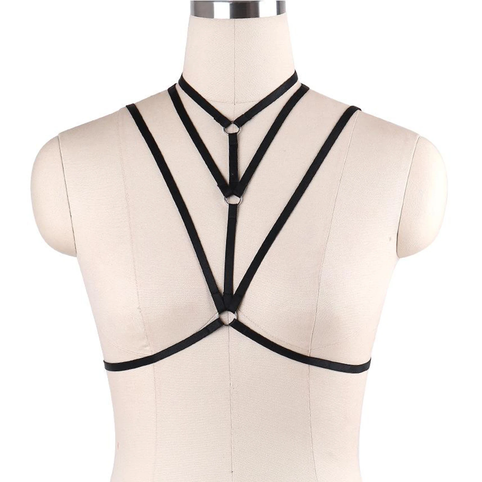 Бюстгальтер на бретельках Эротическое эластичное нижнее белье в стиле панк