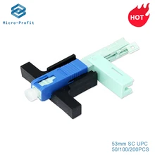 50-100 PCS Hot Sale 53mm Fast Conector SC UPC Single-Mode Connector FTTH Tool Cold Connector Tool Fiber Optic Quick Connnector