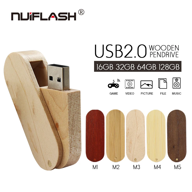 

Hot Sale rotation Wooden Memory Stick 4GB 8GB Pendrive creative USB2.0 USB Flash Drive 16GB 32GB pen drive 64GB 128GB U disk