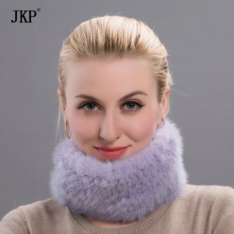 JKP Новые натуральные норковые меховые повязки на голову эластичный шарф настоящий меховой шарф из норки Роскошные модные аксессуары для волос для девочек