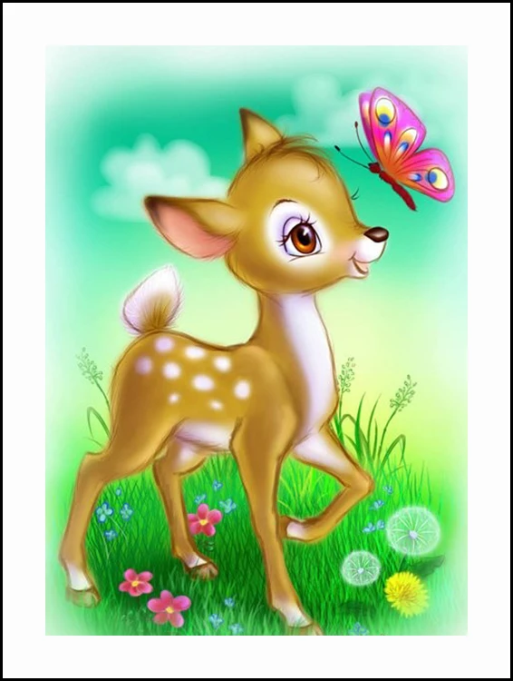 Мультфильм Золотая Обезьяна Diy 5D алмазная Картина милый олень Фортуна Вышивка