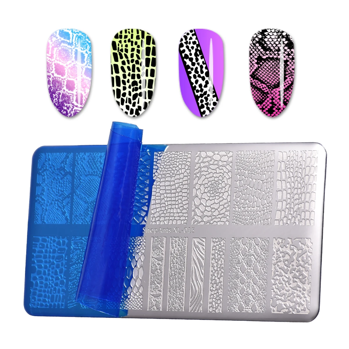 SHOPANTS 6*12 см прямоугольник из нержавеющей стали фотозмея животное кожа