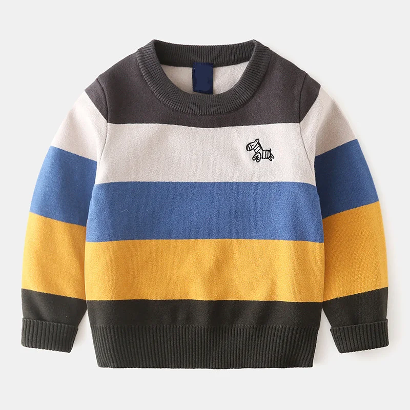 Свитер для младенцев новинка 2018 Повседневные свитера в полоску мальчиков зимний
